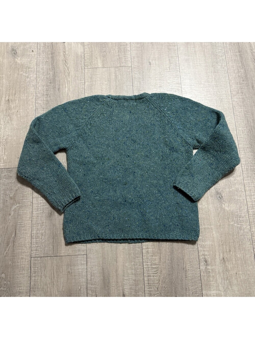 Vintage LL Bean Mohair Lambswool Blend Aqua Pullover Sweater Thick Knit Women XS - Picture 3 of 8